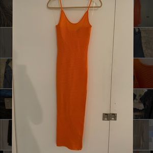 Naked Wardrobe - orange knit midi dress - worn once
